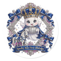 Spooky Boo Prince Sticker Royal Blue