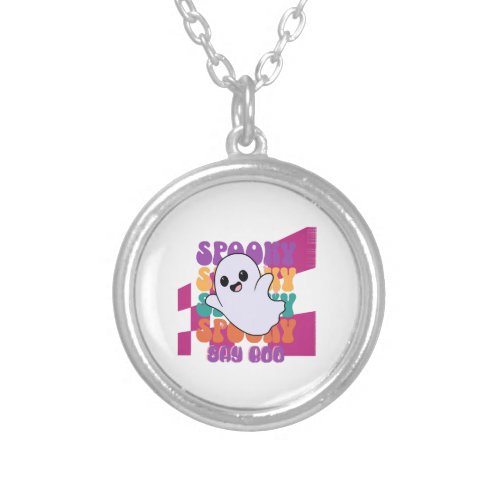 Spooky Boo Silver Plated Necklace