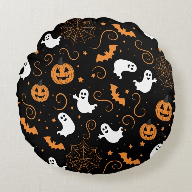 Spooky Boo-tiful Night Round Pillow (Front)