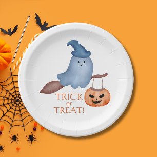 Spooky Boo Trick or Treat Kids & Family Halloween Paper Plates