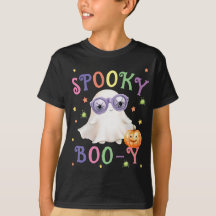 Spooky Boo-y Bright Text Black Boys' T-Shirt