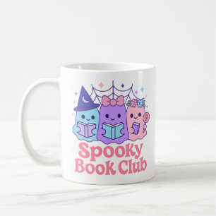Spooky Book Club Cute Ghost Reading Coffee Mug