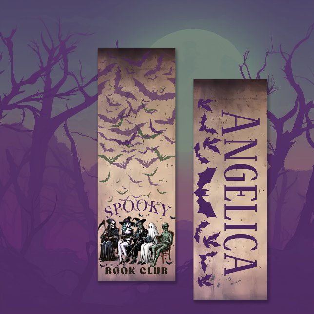 Spooky Book Club Purple Grunge Bookmarks (Creator Uploaded)