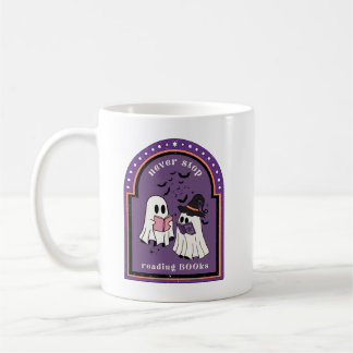 Spooky Bookish Reading Books Ghostie Mug
