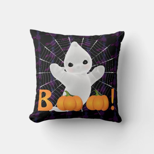 Spooky Booo Throw Pillow