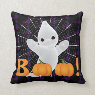 Spooky Booo Throw Pillow