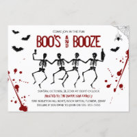 Spooky Boo's And Booze Halloween Party Invitation