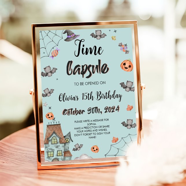 Spooky Boy Halloween Birthday Time Capsule Sign (Creator Uploaded)