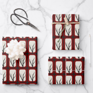 Spooky Branch Retro Deco Fusion  Wrapping Paper Sheets