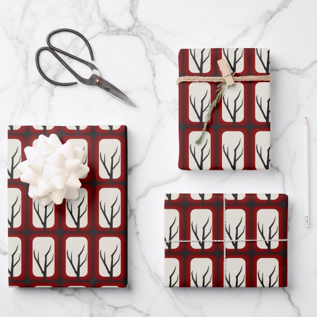 Spooky Branch Retro Deco Fusion  Wrapping Paper Sheets (Front)