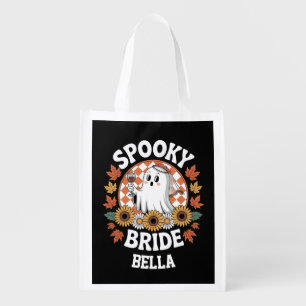Spooky Bride Ghost Halloween Personalized Grocery Bag