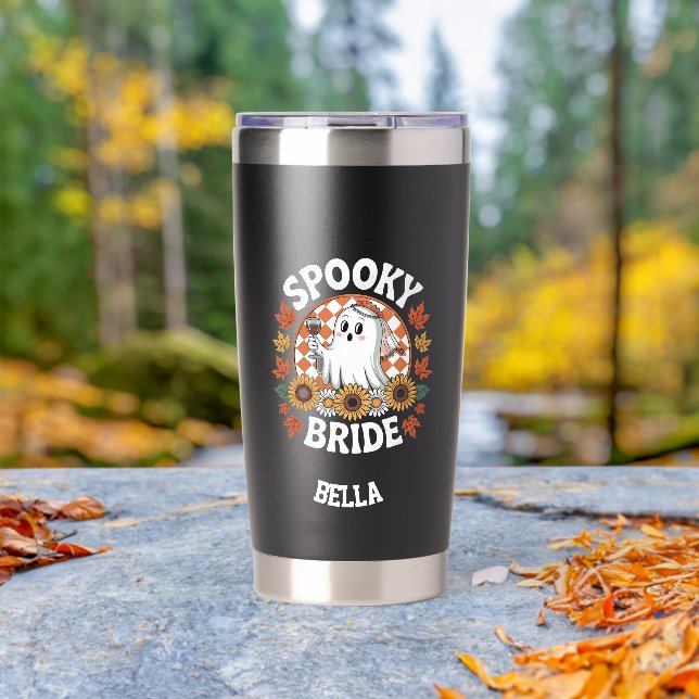 Spooky Bride Ghost Halloween Personalized  Insulated Tumbler (Outdoor (Rotated))