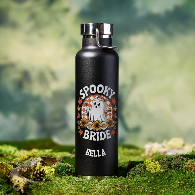 Spooky Bride Ghost Halloween Personalized  Water Bottle (Outdoor (Rotated))