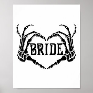 Spooky Bride Skeleton Hands Engagement Wedding Hal Poster