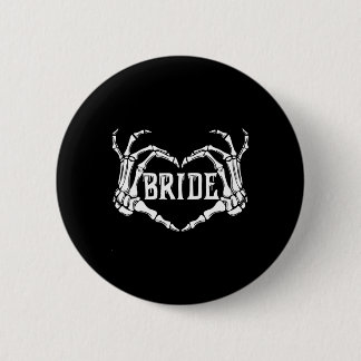 Spooky Bride Skeleton Hands Halloween Engagement W Button