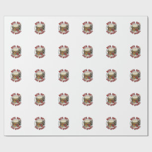 Spooky Burger Shirt Vintage Engraving Halloween Gr Wrapping Paper