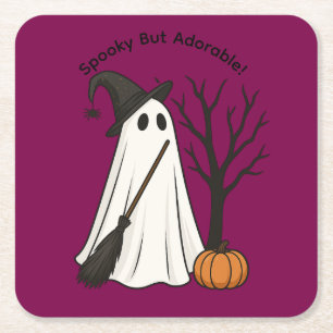 Spooky But Adorable Cute Ghost Halloween Coaster