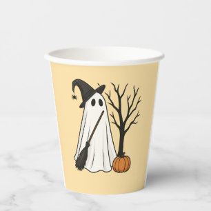 Spooky But Adorable Cute Ghost Halloween Paper Cup