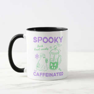 Spooky But Caffeinated Green Violet Halloween  Mug