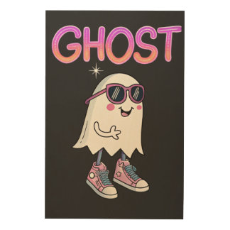 Spooky But Cool Ghost – Wood Wall Art