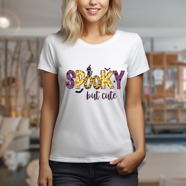 Spooky but cute t-shirt design (Spooky but cute t-shirt design with autumn based patterns and Halloween elements)