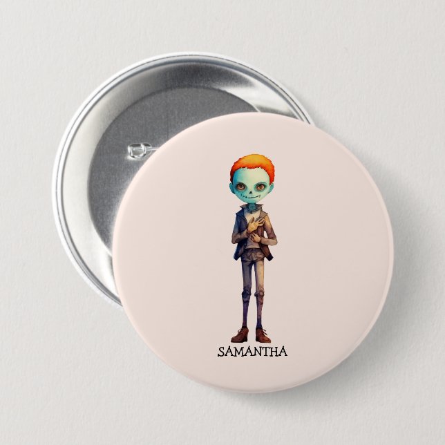 Spooky But Cute Zombie Kid – Adorable Macabre (2) Button (Front & Back)