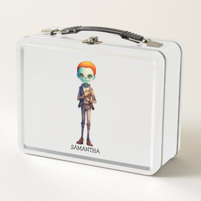 Spooky But Cute Zombie Kid – Adorable Macabre (2) Metal Lunch Box (Front)