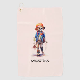 Spooky But Cute Zombie Kid – Adorable Macabre (3) Golf Towel