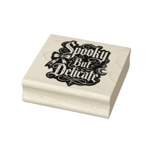 Spooky But Delicate Halloween Wood Rubber Stamp