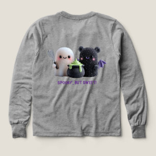 Spooky But Sweet Cute Ghost & Bear Boys' Long Slee Tri-Blend Shirts