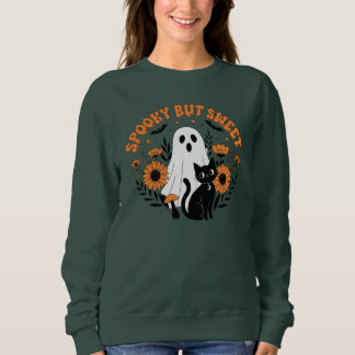 Spooky But Sweet Halloween Cat Sweatshirt