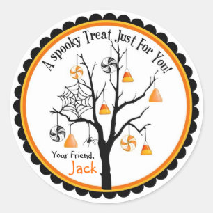 Spooky Candy Tree Halloween Favor Stickers