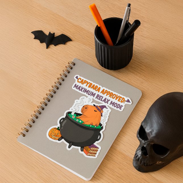Spooky Capybara WIzard Witch Cauldron Halloween Sticker (Creator Uploaded)