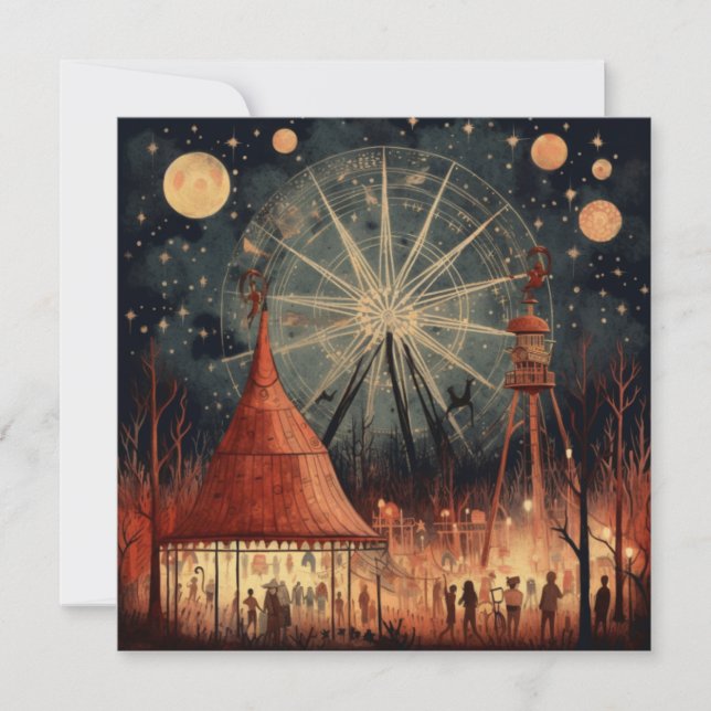 Spooky Carnival: Haunted Hallow Carnival Invitation (Front)