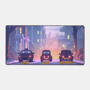 Spooky Cars on the Street Desk Mat