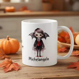 Spooky Cartoon Vampire Kid Halloween Coffee Mug