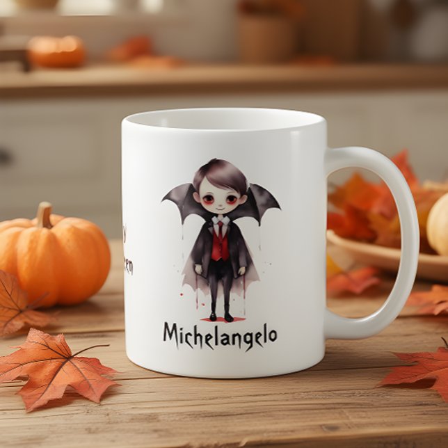 Spooky Cartoon Vampire Kid Halloween Coffee Mug (Creator Uploaded)