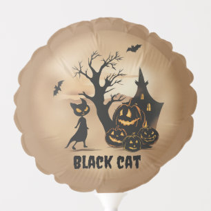 Spooky Cat and Pumpkins Balloon