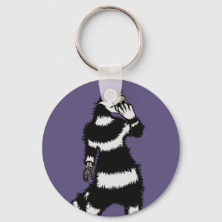 Spooky Cat Creature Skeleton Hand Skull Mask Keychain