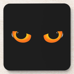 Spooky Cat Eyes Beverage Coaster
