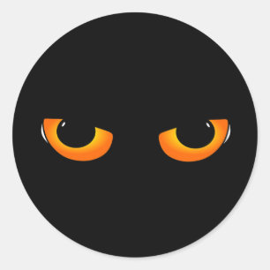 Spooky Cat Eyes Classic Round Sticker