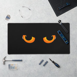 Spooky Cat Eyes Desk Mat