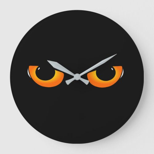 Spooky Cat Eyes Large Clock