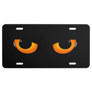 Spooky Cat Eyes License Plate