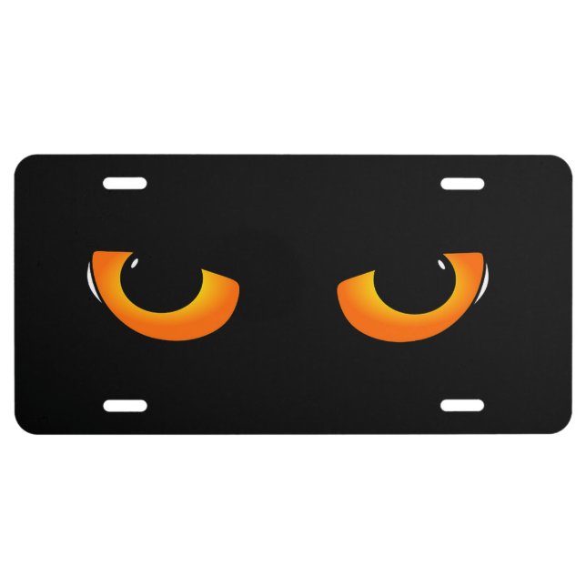 Spooky Cat Eyes License Plate (Front)