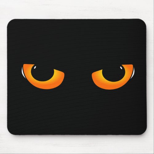 Spooky Cat Eyes Mouse Pad