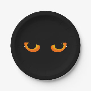 Spooky Cat Eyes Paper Plates