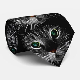Spooky Cat Feline Soul Spirit Animal Neck Tie