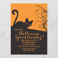 Spooky Cat Halloween Invitation