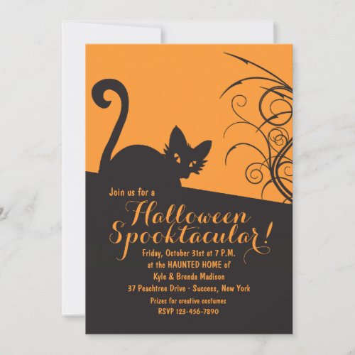 Spooky Cat Halloween Invitation